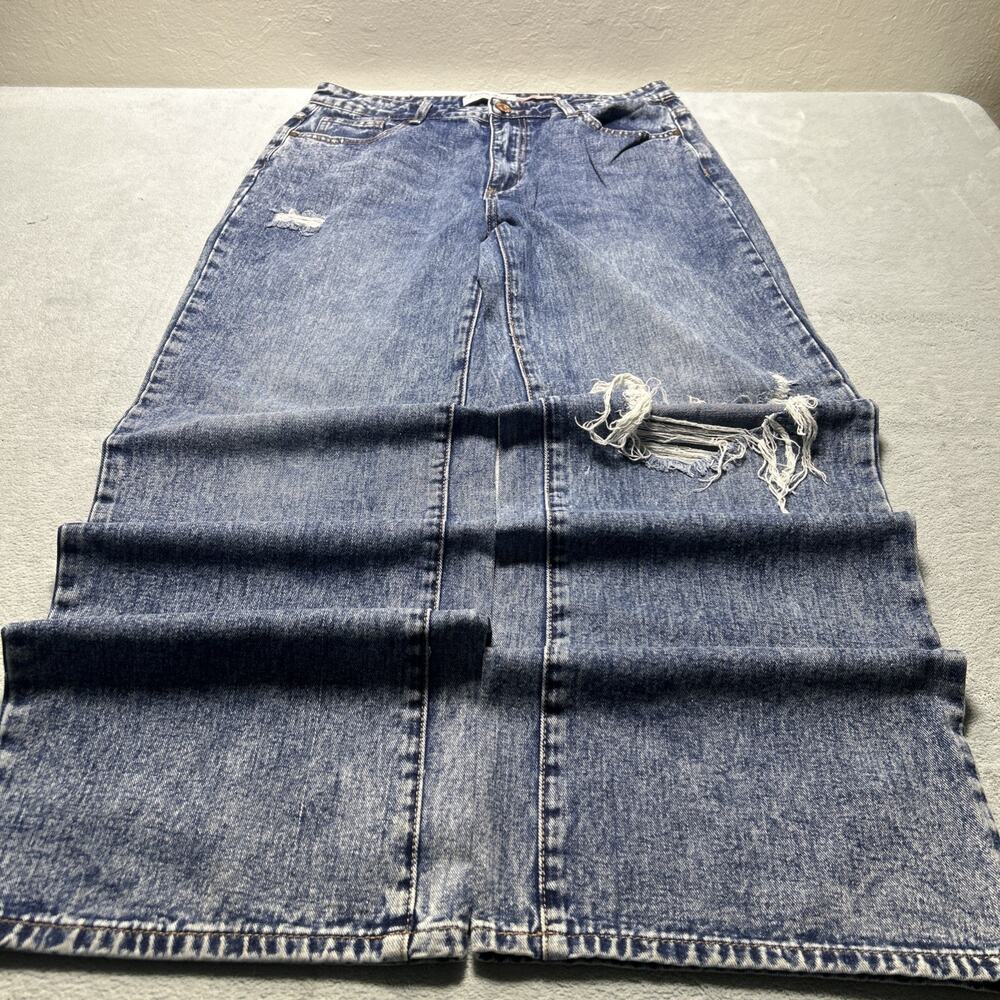 Y2k 2000s Beyond Baggy Jean Women large 28x30 Rip Loose Wide Leg Hamilton Baggie